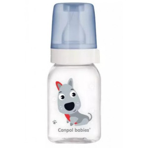 Бутылочка Canpol babies Забавные животные, для кормления, пластик, соска силикон, 120 мл