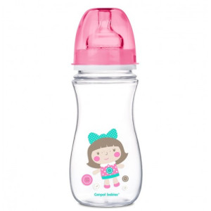 Бутылочка Canpol babies Easy Start Цветные зверюшки с широким горлышком, пластик, соска силикон, 300 мл