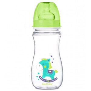 Бутылочка Canpol babies Easy Start Цветные зверюшки с широким горлышком, пластик, соска силикон, 300 мл