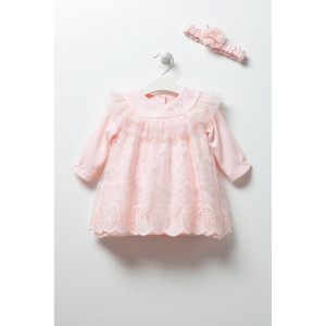Платье детское Caramell Sweet Girl, с повязкой, хлопок, 0-6 м