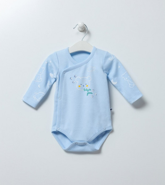 Боди с длинным рукавом Caramell Baby Bear, на запах, 100% хлопок, 0-6м