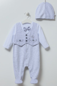 Комбинезон - человечек Caramell Mini Man, с шапочкой, на кнопках, 100% хлопок, 1-9м