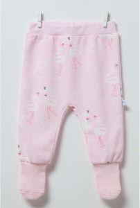 Ползунки с носочками Caramell Flamingo, 100% хлопок, 0-6м