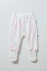 Ползунки с носочками Caramell Flamingo, 100% хлопок, 0-6м