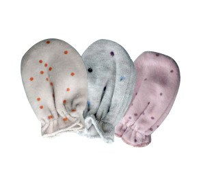 Рукавички для новорожденных Caramell Basic, 3 пары, 0-3м