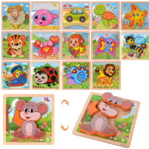 Деревянная игрушка Пазлы MD 2174 Транспорт/Животные