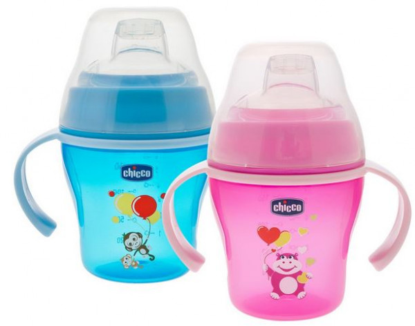 Чашка-непроливайка Chicco Soft Cup, поильник с силиконовым носиком, с рисунком, 150 мл