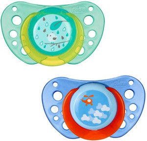 Пустышка Chicco Physio Air, силикон, 12m+, 2шт., дышащая, для мальчика