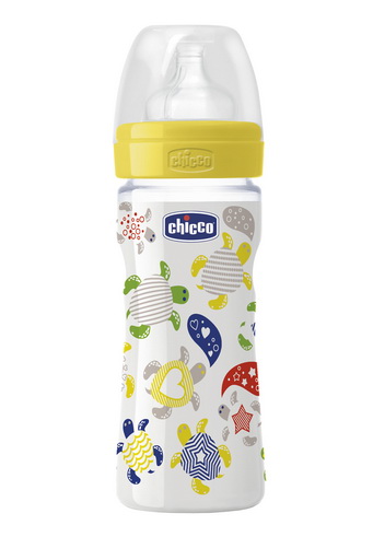 Бутылочка Chicco, для кормления, пластик, соска силикон, 250 мл