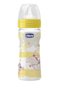 Бутылочка Chicco, для кормления, пластик, соска силикон, 250 мл. 