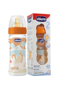 Бутылочка Chicco, пластик, соска латекс, 250 мл, "Романтическая"