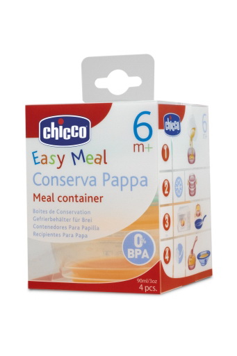 Контейнеры для хранения пищи Chicco, пластиковые, 4шт.