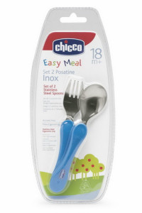Набор столовый Chicco: ложка и вилка, из нержавеющей стали