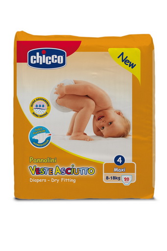Подгузники Chicco Veste Asciutto, Maxi, №4 (8-18кг), 20 шт.