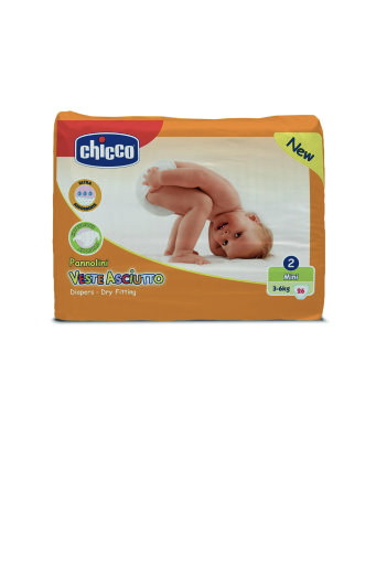 Подгузники Chicco Veste Asciutto, Mini, для новорожденных, №2 (3-6кг), 26 шт.