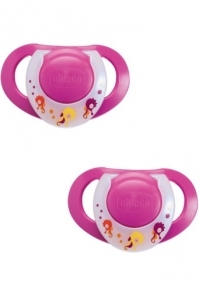 Пустышки Chicco Physio, латекс, 4m+, Pink, 2шт.