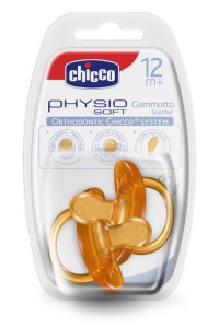 Пустышки Chicco Physio, латекс, 12m+, 2шт., литые, безопасные