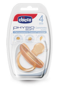 Пустышка Chicco Physio, латекс, 4m+, 1шт., литая, безопасная