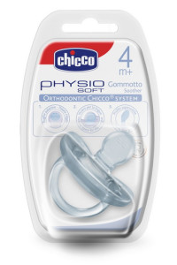 Пустышка Chicco Physio, силикон, 4m+, 1шт., литая, безопасная