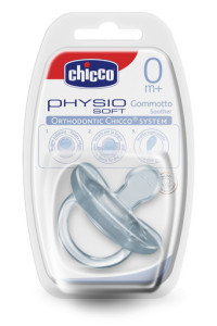 Пустышка Chicco Physio Soft, силикон, 0m+, 1шт., литая, безопасная