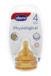 Соска Chicco латекс, 4м+ (2 шт.), быстрый поток