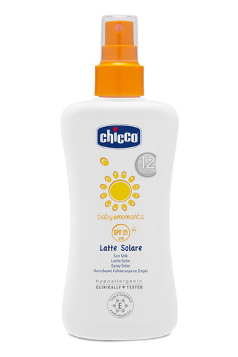 Молочко - спрей солнцезащитное Chicco Baby Moments, 25 SPF, 150 мл