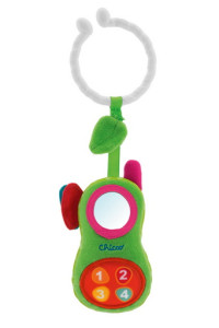 Игрушка развивающая Chicco Первый телефон, погремушка, мягкая, с креплением для коляски