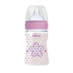 Бутылочка Chicco Well-Being антиколиковая, пластик, соска силиконовая, 0m+, 150 мл