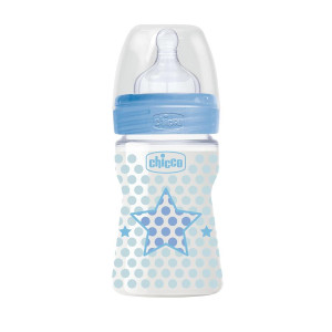 Бутылочка Chicco Well-Being антиколиковая, пластик, соска силиконовая, 0m+, 150 мл