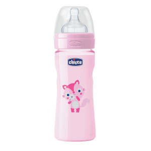 Бутылочка Chicco пластиковая WELL-BEING, соска силикон, средний поток, 2m+, 250 мл