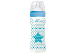 Бутылочка Chicco пластиковая WELL-BEING, соска силикон, средний поток, 2m+, 250 мл