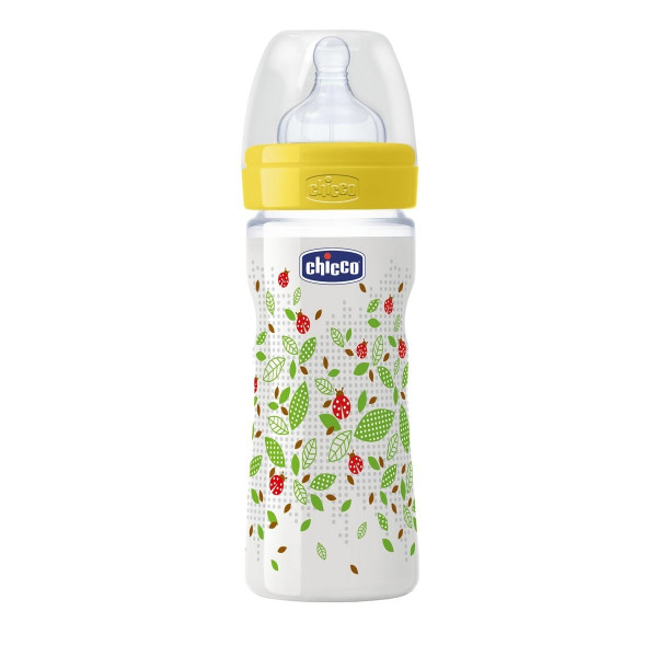 Бутылочка Chicco пластиковая WELL-BEING, соска силикон, средний поток, 2m+, 250 мл