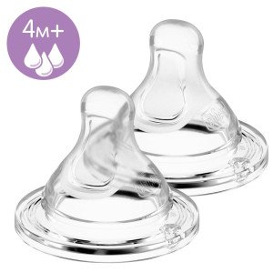 Соска силиконовая Chicco Physio, антиколиковая, быстрый поток, 4m+, 2шт.