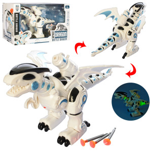 Динозавр Battle Dragon 0830, ходит, стреляет, с музыкой и светом, 34см