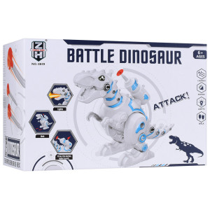 Динозавр Battle Dinosaur 0839, ходит, стреляет, с музыкой и светом, 25 см