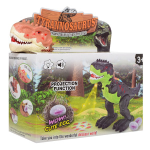 Динозавр Tirannosaurus 3335, несет яйца, с музыкой и светом, 22см