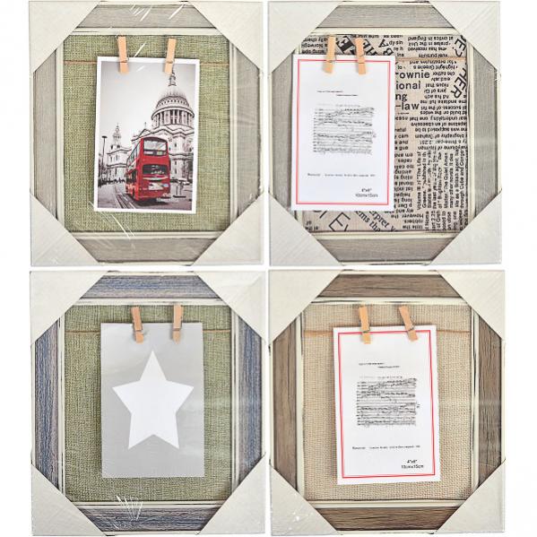 Фоторамка - коллаж 706-1 с прищепками, на 1 фотографию, 22х25см