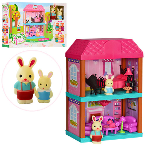 Игровой домик 2-этажный 60233 с мебелью и фигурками