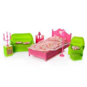 Игровой домик 2-этажный 6982B, для куклы, с мебелью и фигурками