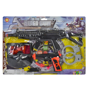 Набор с оружием Super Gun 686B-14, Автомат, пистолет, маска, наручники