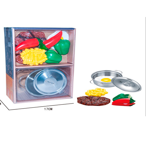Игровой набор Посуда с продуктами YH2018-1B, металл, продукты на липучке