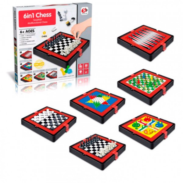 Игровой набор S4404-4 Шахматы/Шашки/Нарды, магнитный, 6 в 1
