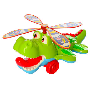 Игрушка каталка 367 Крокодил-вертолет, на палке, со звуком, 27см