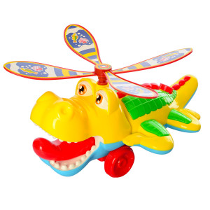 Игрушка каталка 367 Крокодил-вертолет, на палке, со звуком, 27см