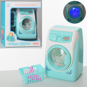 Игрушка YH129-3B Стиральная машина, звук, свет, вращается барабан, 14см