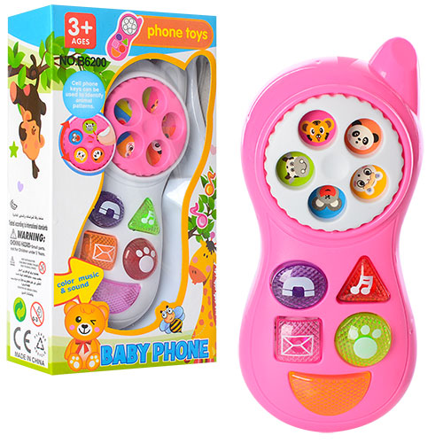 Телефон обучающий B6200, с музыкой и светом, 13 см