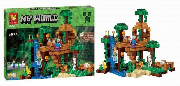 Конструктор Bela Minekraft 10471 Домик на дереве в джунглях, 718 деталей
