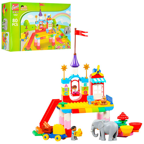 Конструктор 1052 Игровая площадка с животными, 80 деталей