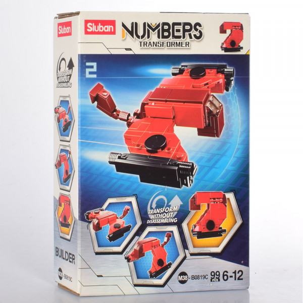Конструктор SLUBAN M38-B0819C Транспорт, цифра, 2в1, 99 деталей