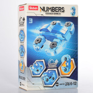 Конструктор SLUBAN M38-B0819D Цифра, транспорт, 2в1, 104 детали